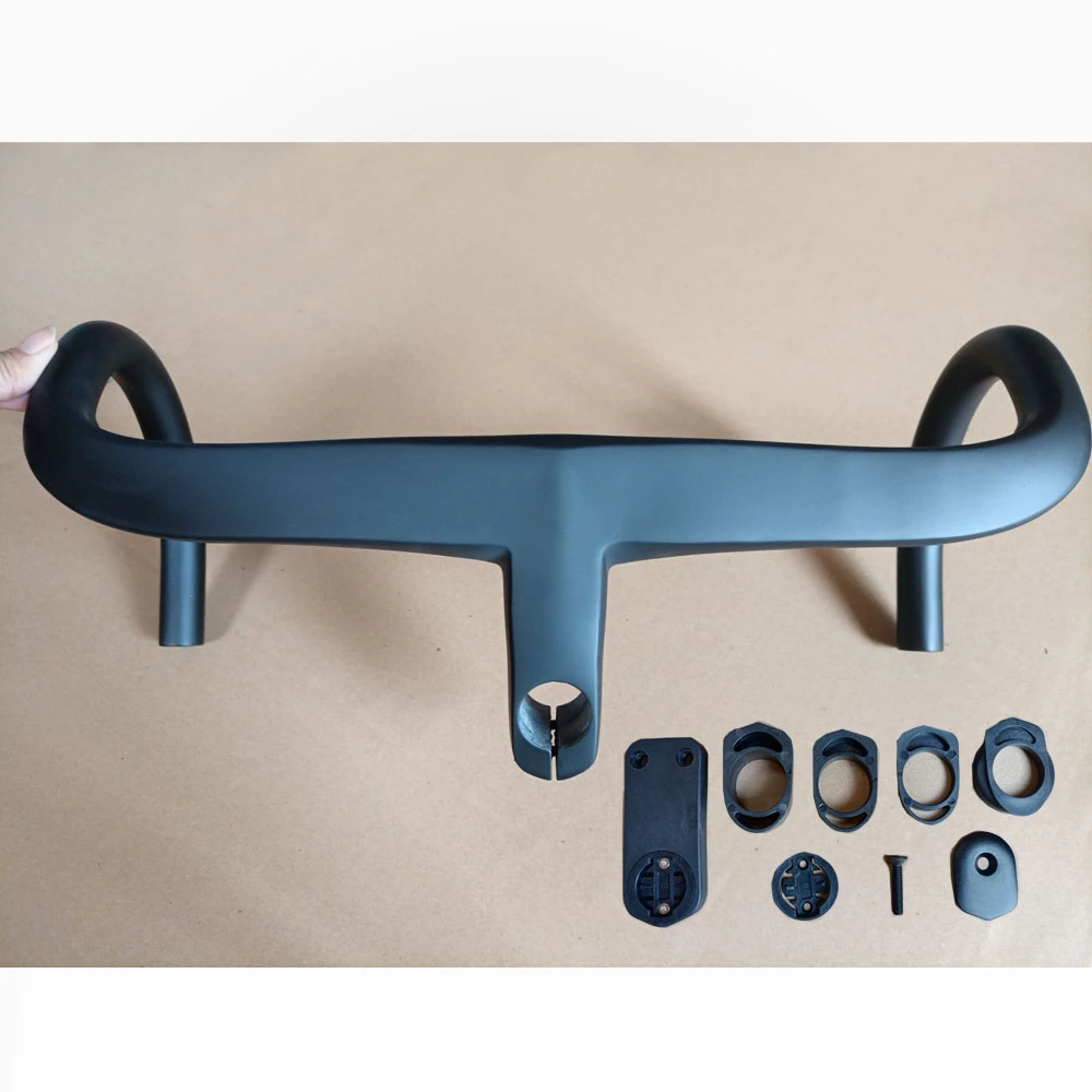 Matte Black Carbon Handlebars Road Bike Cycling Bent Bar Integrated