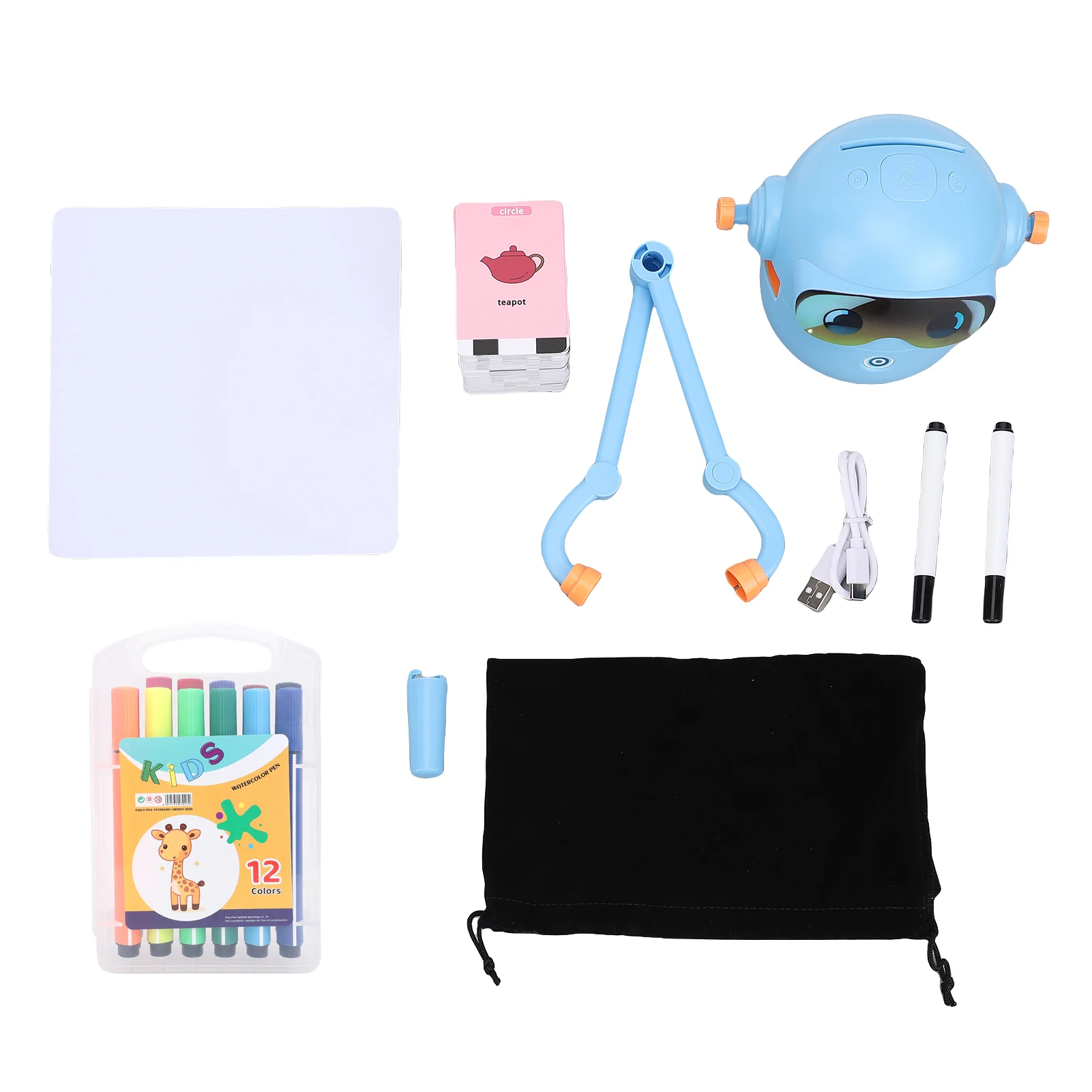 Drawing Robot Automatic User Friendly Educational Safe Cute Painting Robot  ABS with 100 Cards for Birthday Gifts for Kids