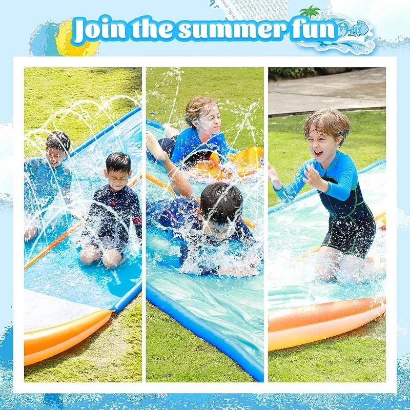 Inflatable Lawn Water Slide Summer Swimming Pool Waterslides Kids Water Toy Sprinkler for Backyard Outdoor Water Play Game Toys 3