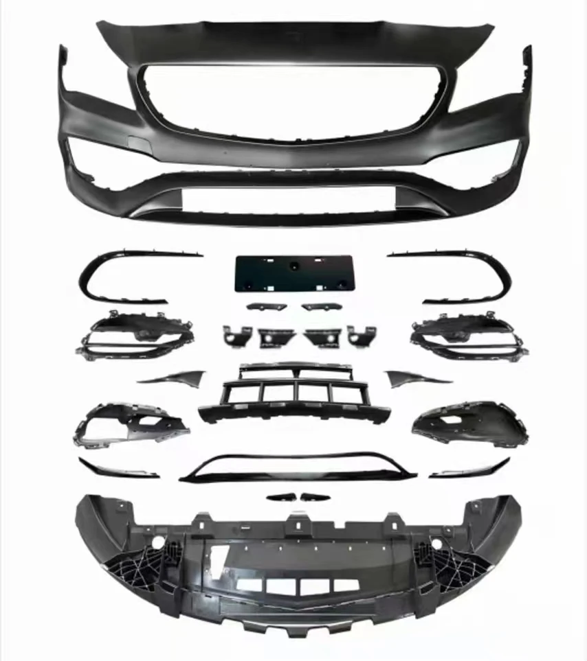 Adecuado para Mercedes Benz Clase Cla Cla200 Cla260 Modificado Cla45 Marco grande delantero, rejilla parachoques borde trasero