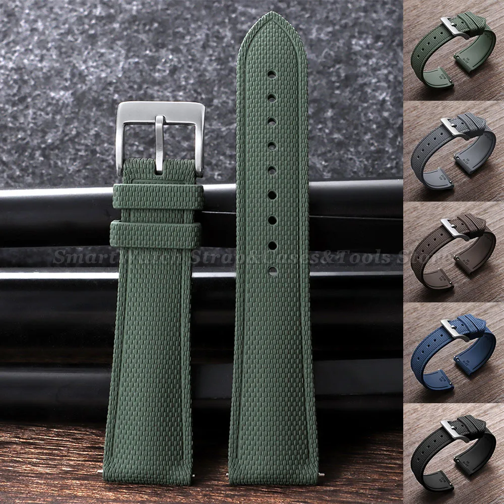 Premium FKM Rubber Waterproof Sport Watch Strap – Universal Fit