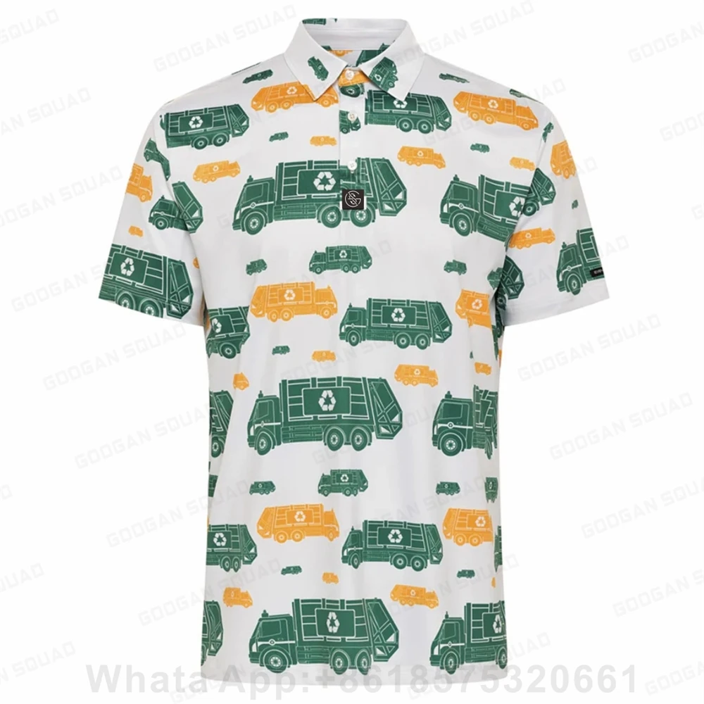 

New Summer Short Sleeve High Quality Men Polo Shirts Print Casual Shirts Turn-down Collar Polo Shirt Button Sport Golf Clothing