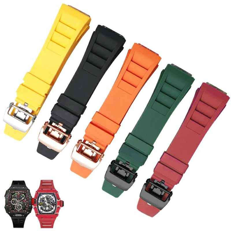 Per Richard Mille Rm011 Comodo Cinturino Per Orologio In Gomma Da Uomo Richard Mille Rosso Giallo Verde Cacciavite Stile Accessori In Silicone