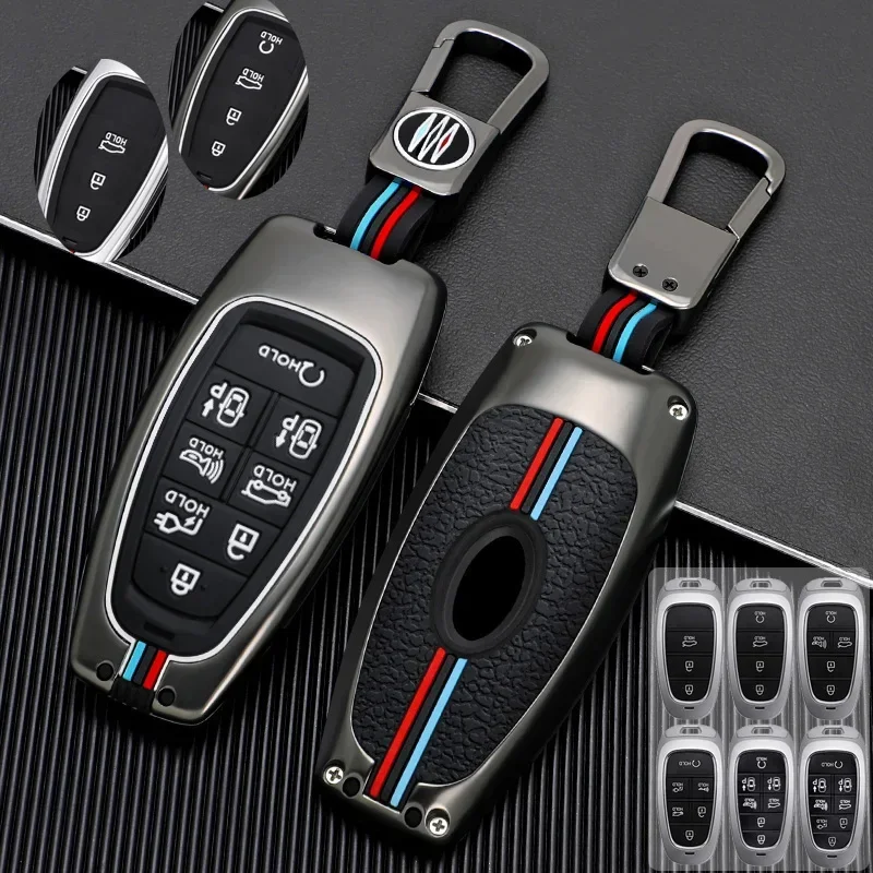 Zinklegierung + Silikon-Vollabdeckungs-Autoschlüsseletui für Hyundai Sonata Sel Ev 6 Ev 8 IONIQ 5 Nexo DN8 Fe Tucson Sonata Staria NX4 Ioniq