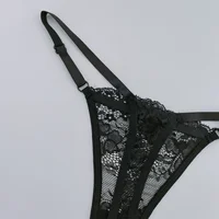 3 pièces tongs en dentelle femmes dentelle taille basse culottes Sexy sous-vêtements transparents mode respirant string dames intimes Lingerie 6