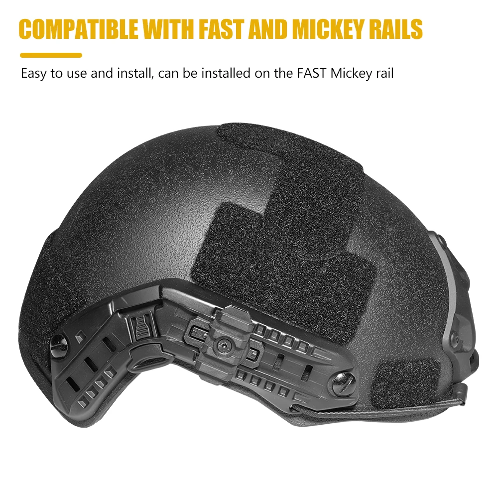 BOOIU New Fast Helmet Side Rail Adapter Nylon 360 Rotatable Helmet Rail Flashlight Mount For Airsoft Helmet Hunting Accessories