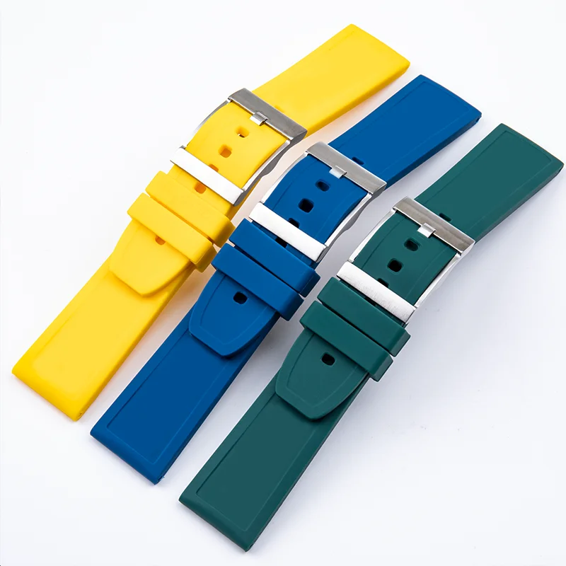 

22mm 24mm Soft Rubber Silicone Watch Band Eight colors Watchband Fit For Breitling superocean navitimer Avenger Strap