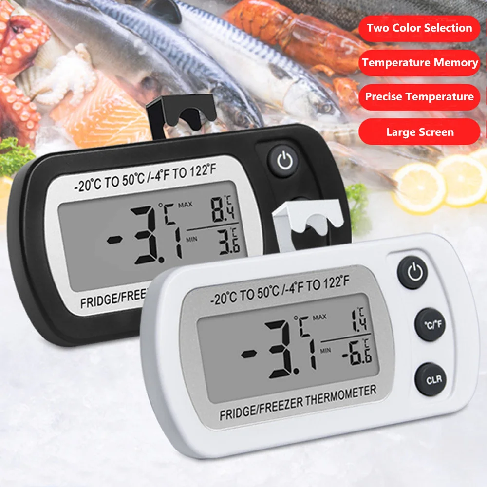 Home Digital LCD Wireless Fridge Thermometer Sensor Freezer Temperature ...