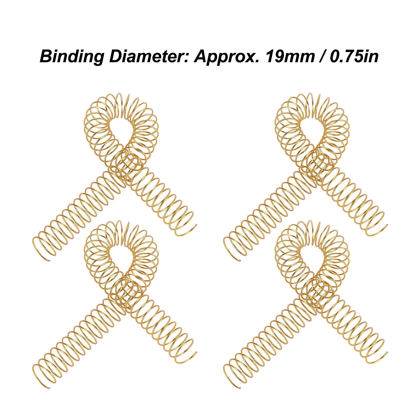 100개 스파이럴 바인딩 코일 170매 용량 스파이럴 바인딩 코일 19mm 직경 48개 톱니 4:1 피치 세트 키트 A4용