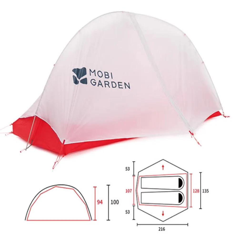 MOBI GARDEN 超軽量テント 2 人キャンプハイキング旅行 15D 20D 30D