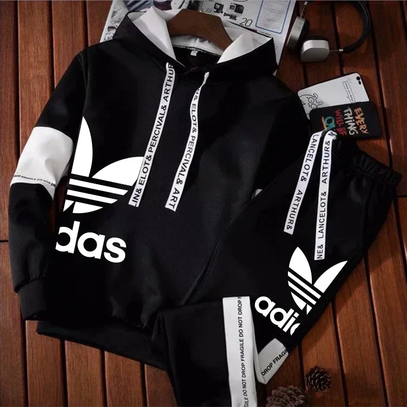 Men's Luxur Printed Tracksuits Casual Solid Color Sweatshirt+Sweatpants 2-Pcs Windbreak Designer Outdoor Sports Warm Outfits
