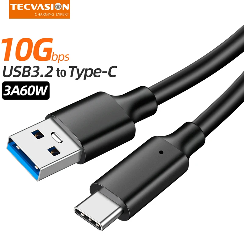 Кабель для передачи данных с разъемами USB и типа C, 10 Гбит/с для жесткого диска, HDD, автомобильное зарядное устройство 3 А, 60 Вт, PD, быстрое зарядное устройство