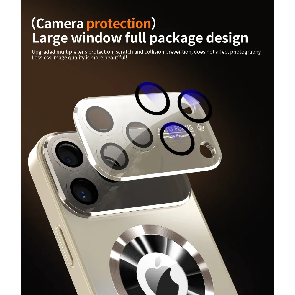 Titanium Ice Silk Touch Metallic Luxury Matte Case with Magsafe Lens Camera Cover