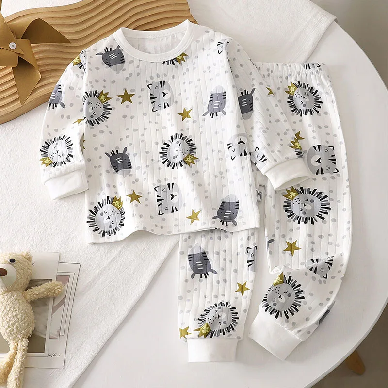 Cotton Kids Sleepwear Set Cartoon Patterns
