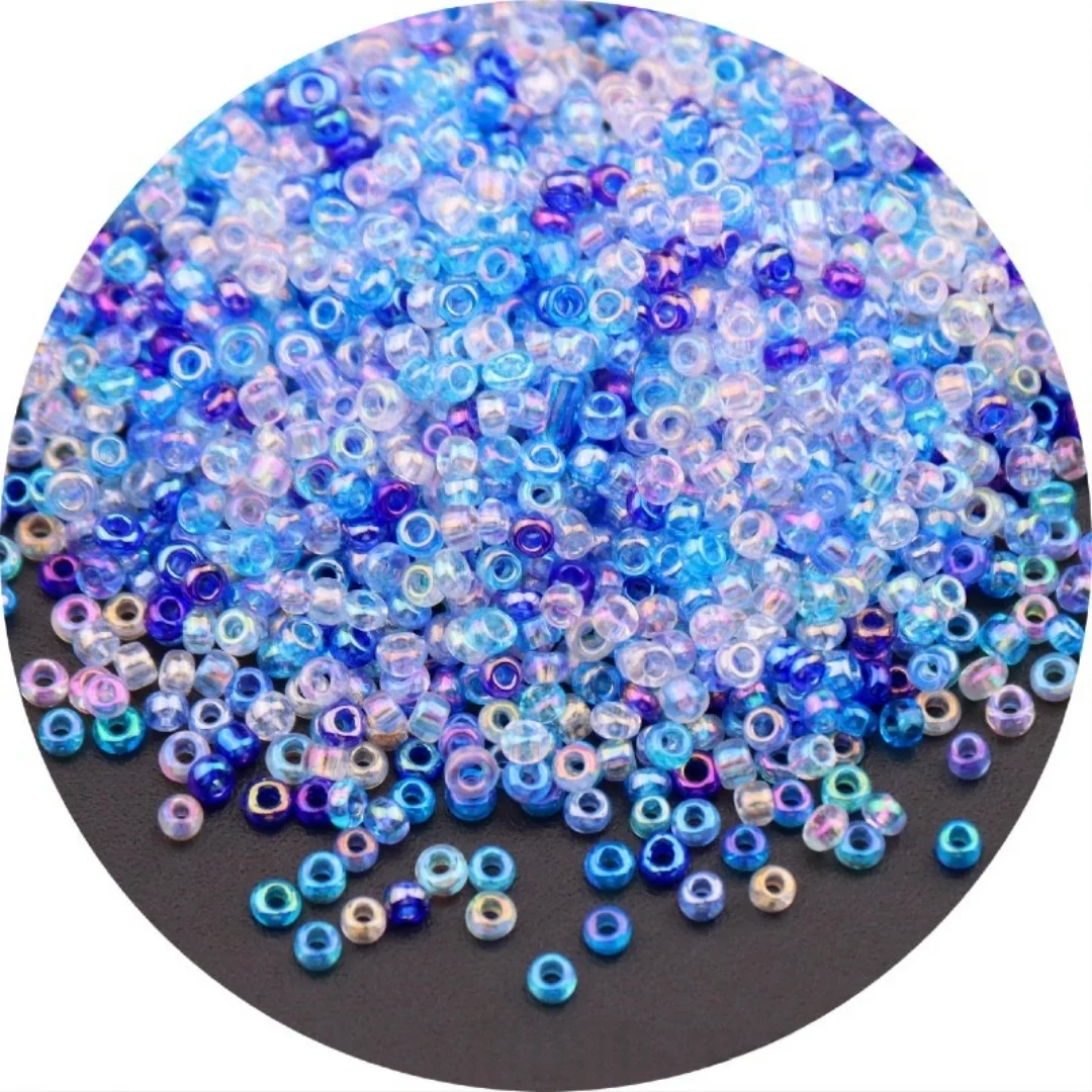 1.5-4mm15/0, 12/0, 8/0, 6/0, 다채로운 투명 유리 쌀알 비즈, 루즈 비즈, DIY 비즈 장식, 의류 자수, 태슬 액세서리