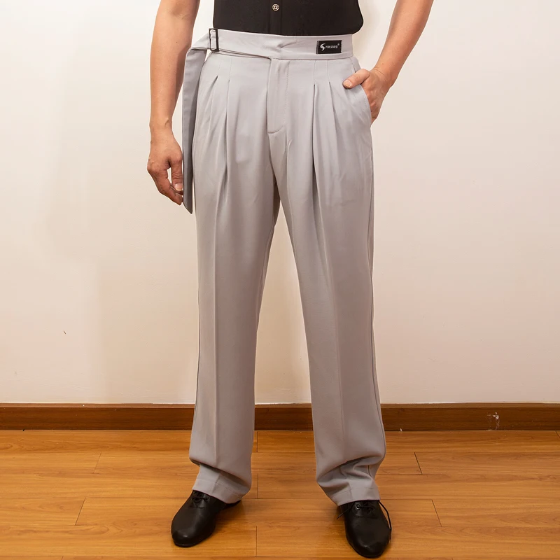 Men Latin Dance Pants Ballroom Dance Clothes Cha Cha Rumba Salsa Dancing Trousers Male Practice Clothes Waltz Tango Wear NV17978