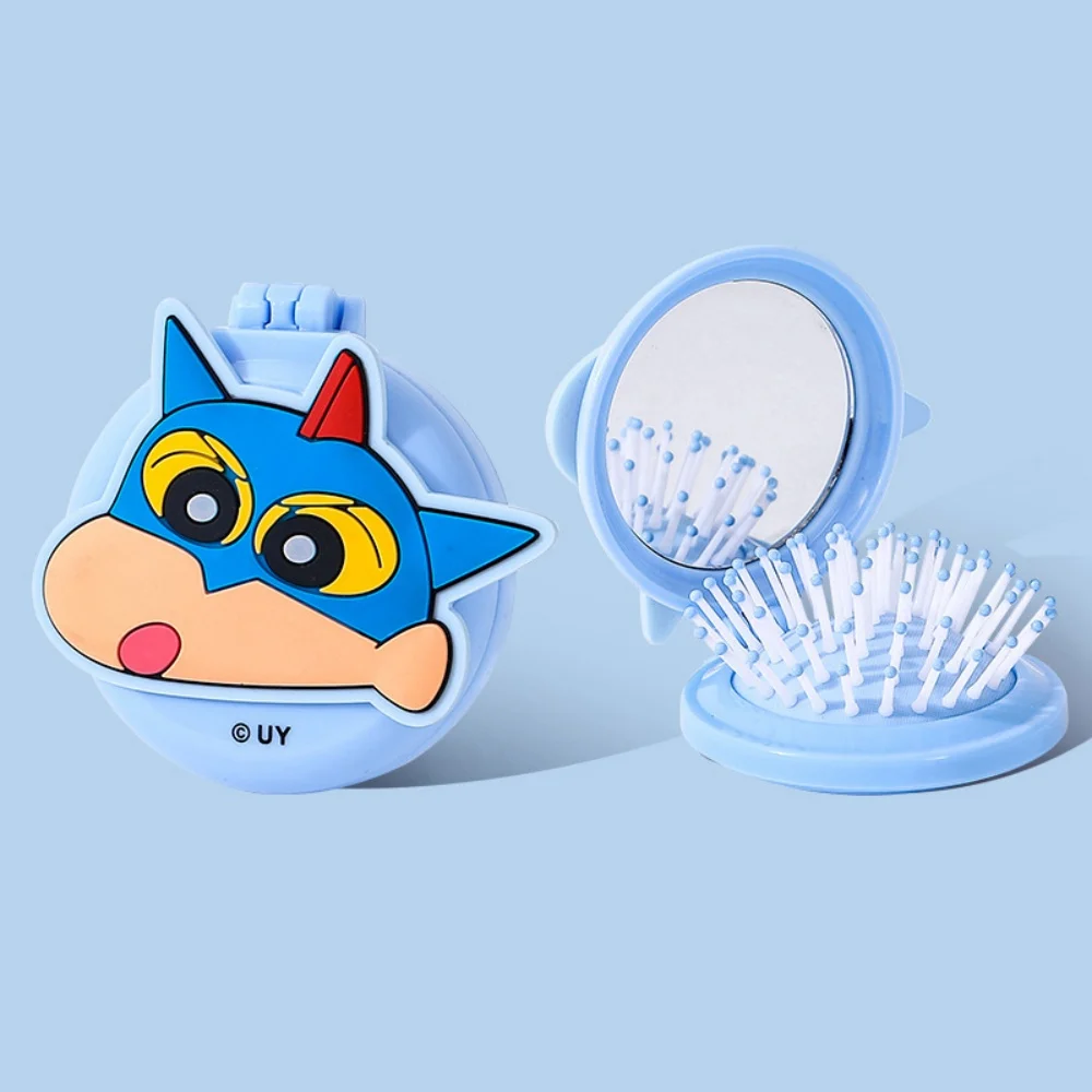 Crayon Shin-Chan Cute Cartoon Folding Mirror Comb – Portable Personal Care Cushion Comb Gift