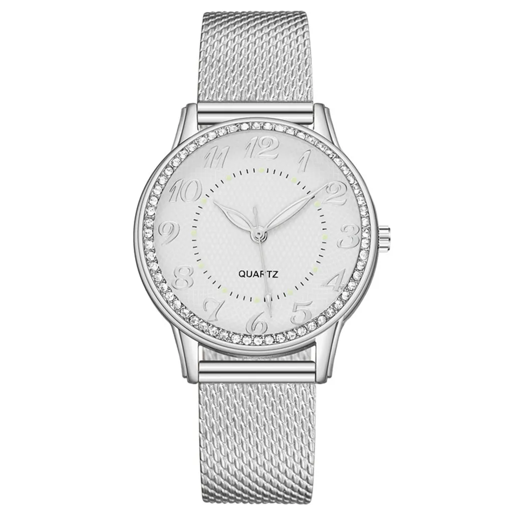 Orologi Da Polso Da Donna Di Moda Orologi Da Donna Top Brand Luxury Stainless Steel Silver Mesh Strap Orologio Al Quarzo Femminile Relogio Masculi
