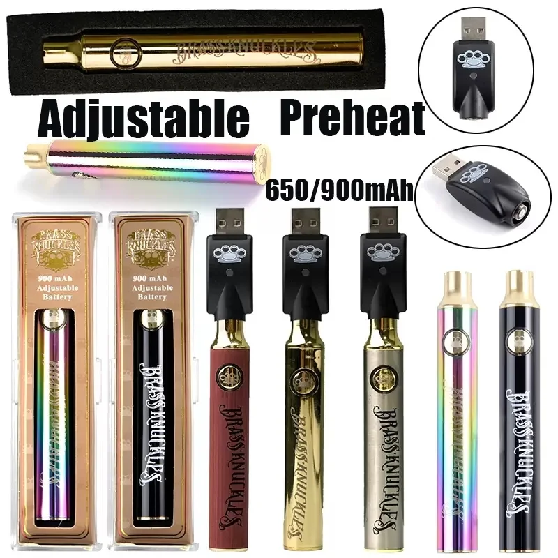 

E Cigarettes Vape Pen BK 900mAh Preheat VV Adjustable Voltage Battery for 510 Thread Thick Oil Cartridge Carts Ecig Vaporizer