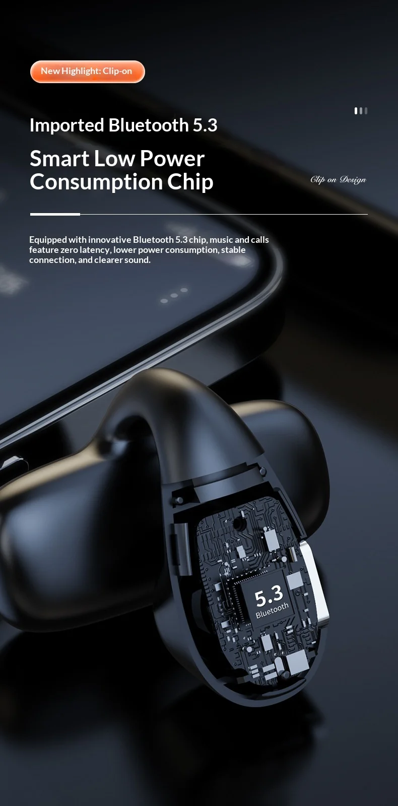 Einzelohr Knochenschall Sportkopfhörer Kabellos Bluetooth_voghion.com