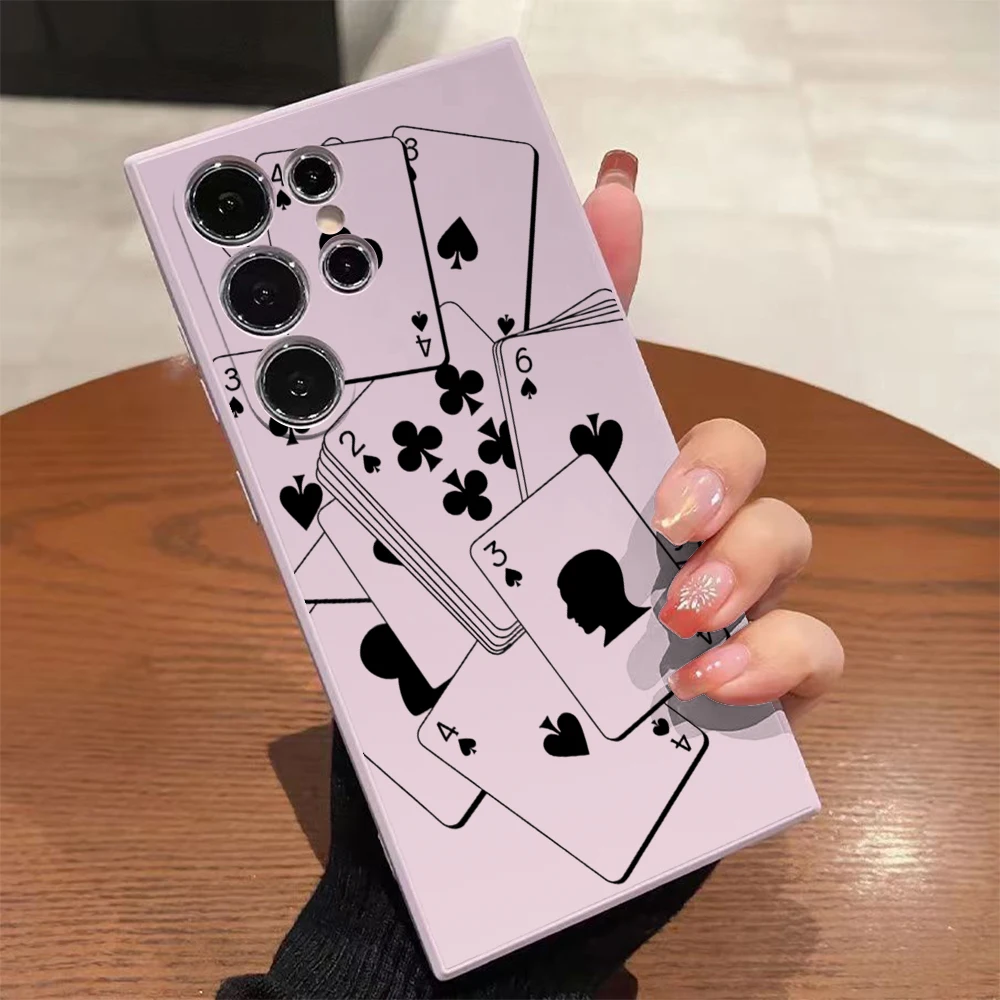 Monochrome Playing Cards Design TPU Protective Phone Cover