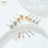 12 Pairs 2-7mm Mixed Size Solid Ball Earrings Set Women Men Stainless Steel Piercing Jewelry Minimalist Big Small Globe Ear Stud 3