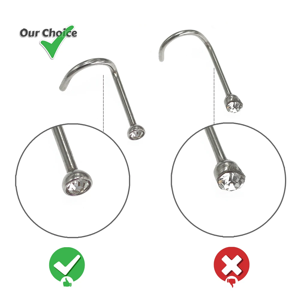 Nose Piercing Jewelry UNIQUE CHAKRA TOP 20G NOSE RING STUD BONE