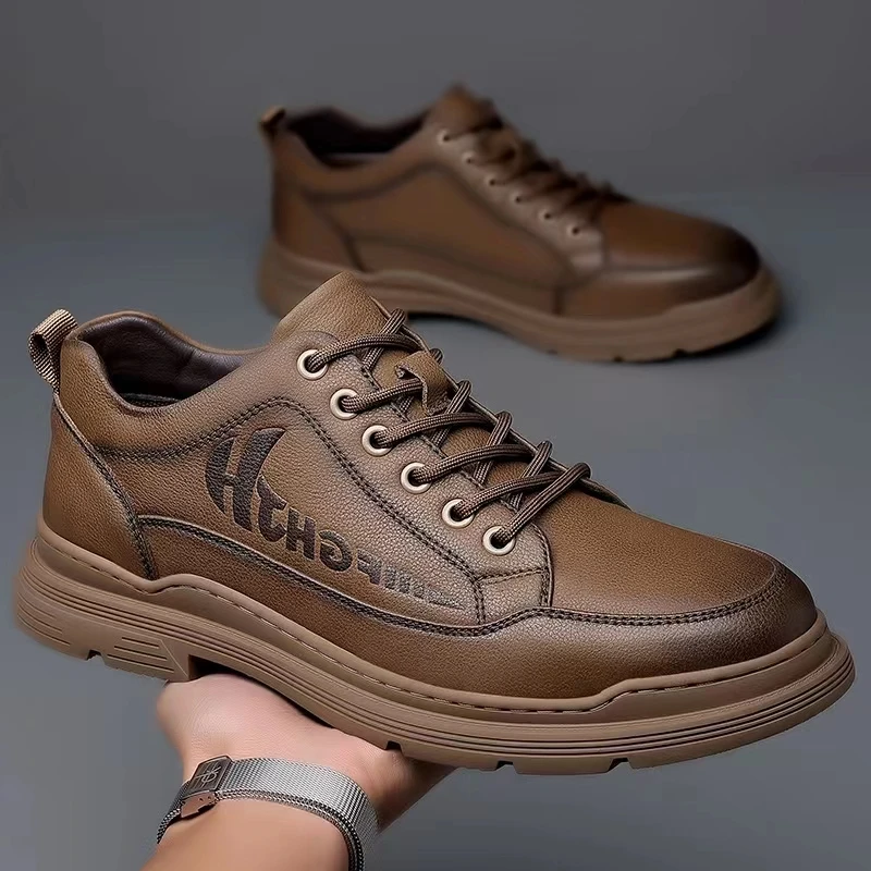 

Autumn Casual Men Leather Shoes Quality Men's Casual Sneakers Designer Bussiness Outdoor Shoes For Man Driving Work Shoe