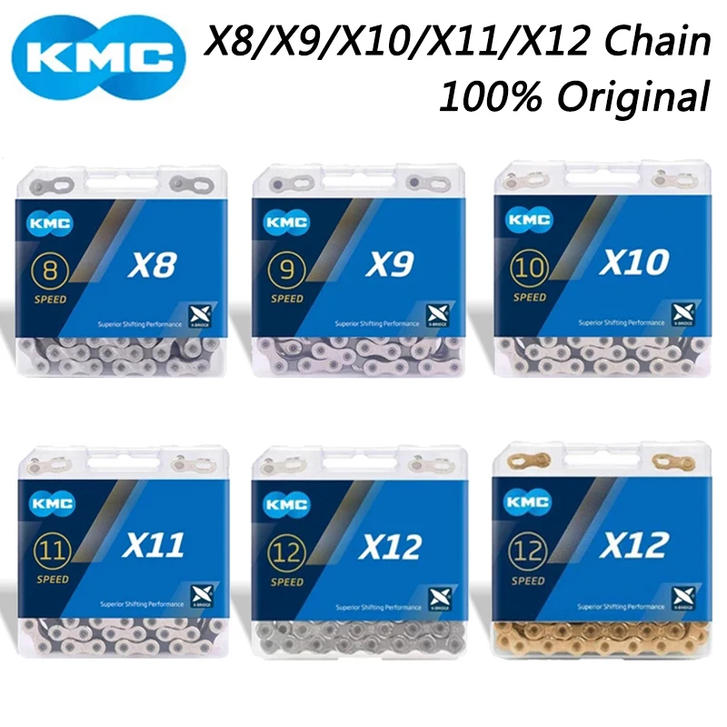 

KMC Bike Chain X8/X9/X10/X11/X12 MTB Road Bicycle Chain 8V 9V 10V 11V 12V Speed Chain Compatible with Shimano SRAM Bikes Parts