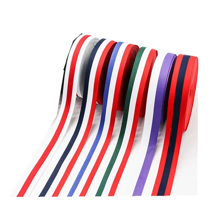Durable 10-Yard Grosgrain Stripe Ribbon for Crafting and DIY Projects