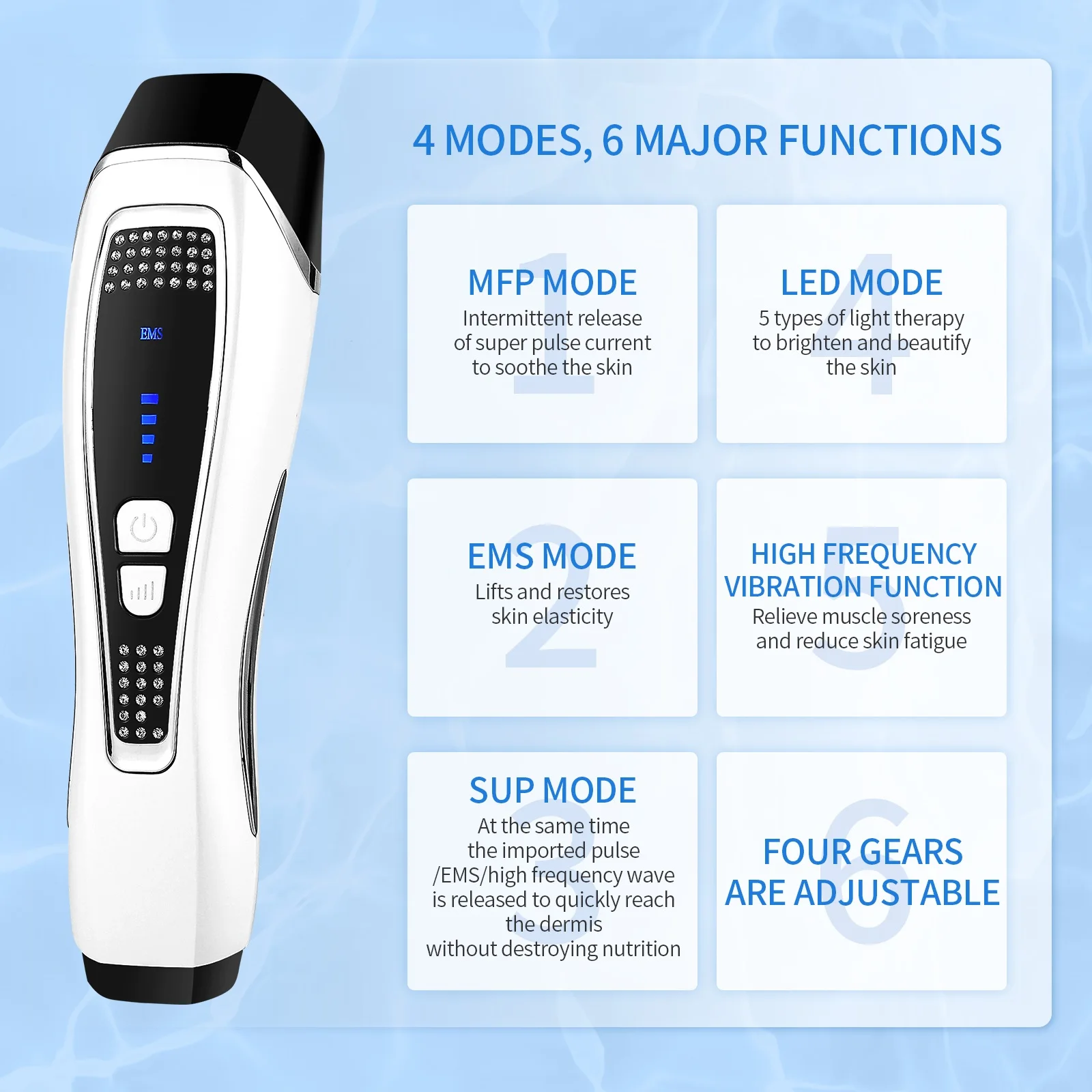 Facial Massager EMS Microcurrent LED Facial Anti-Wrinkle Pulse Beauty Device Neck Lifting Tightening Face Slimming Double Chin Edema Remover