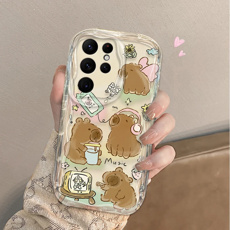 Charming Cartoon Capybara Wave Phone Case