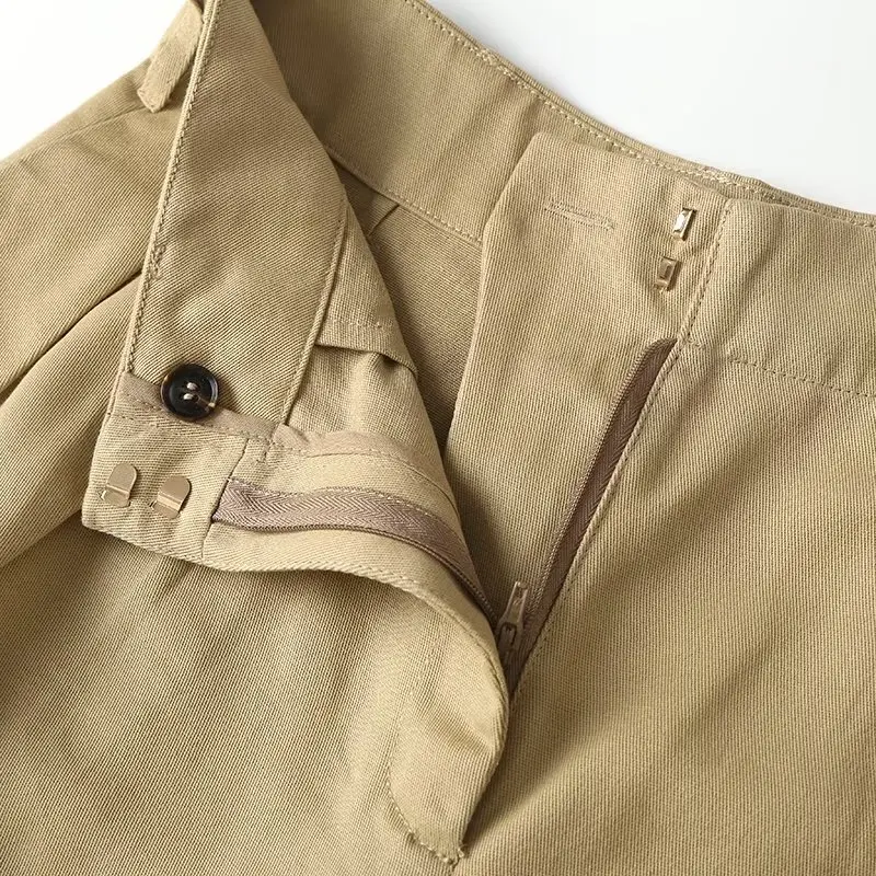 Maxdutti 2023 Summer Shorts Women Bermuda Ladies High Wasit Loose Cotton Fashion Boyfriend Retro Cargo Shorts