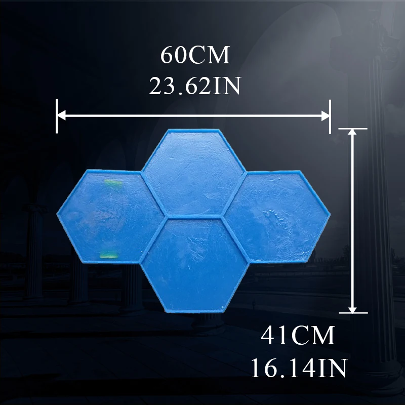 Hexagonal Pattern Stamped Concrete Mold, Cement Stamping Mat, Embossed Floor Mold