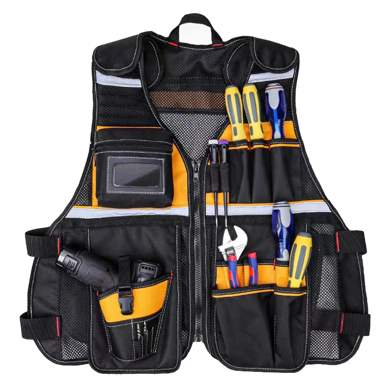 Electrician Carpenter Vest Carpenter Bags Tool Vest Framer Plumber Adjustable Pouch Work Vest Clothes for Home Supplies