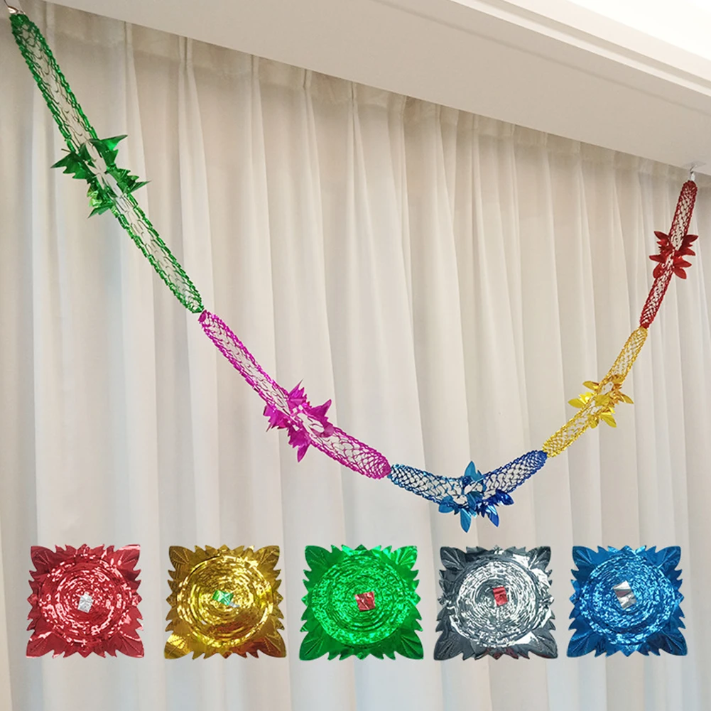 Metallic Foil Christmas Garland for Ceiling Hanging Party Decor