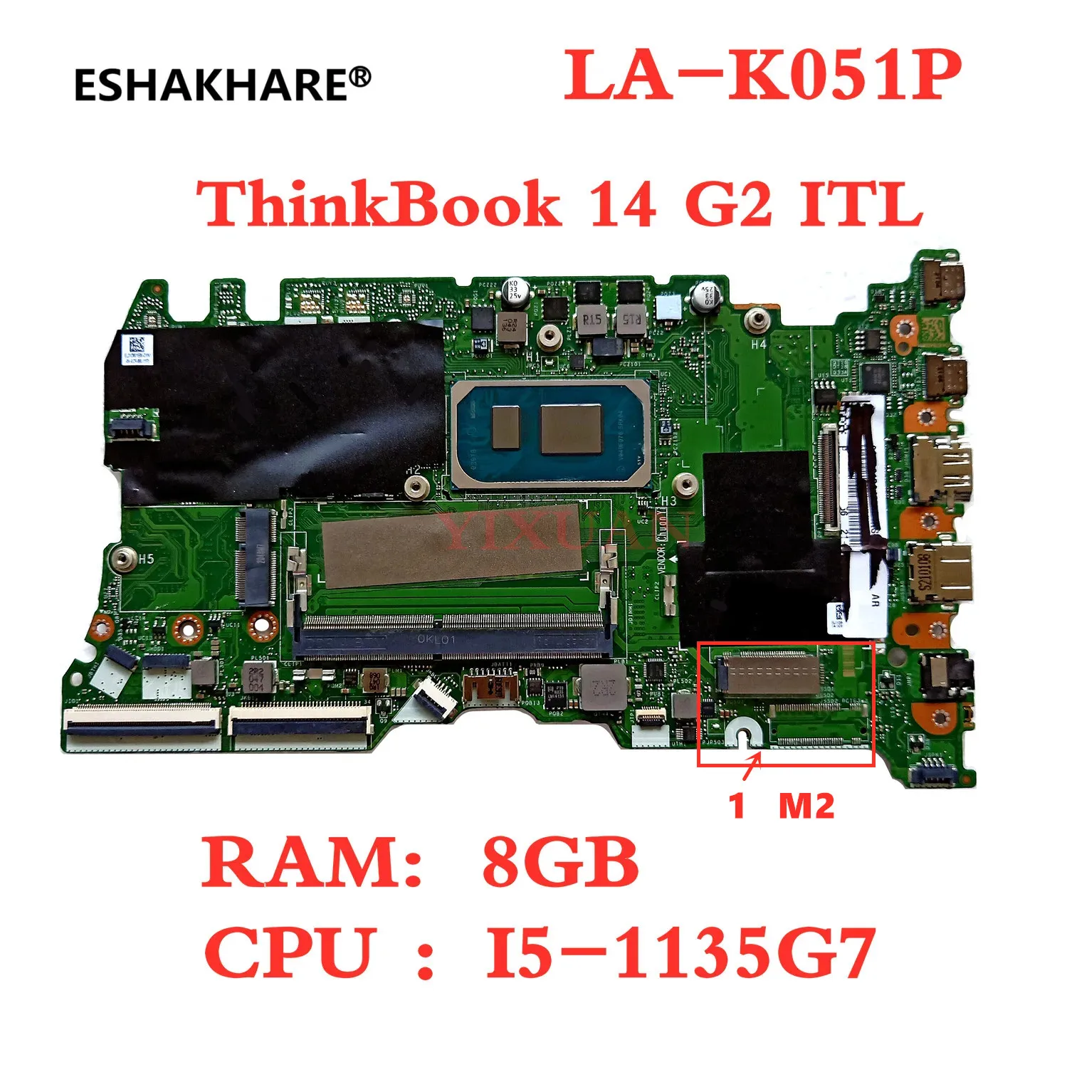 

FLV34 LA-K051P Motherboard For Lenovo ThinkBook 14 G2 ITL Laptop Motherboard FRU 5B21B84267 With CPU I5 1135G7 RAM 8G 100% Test