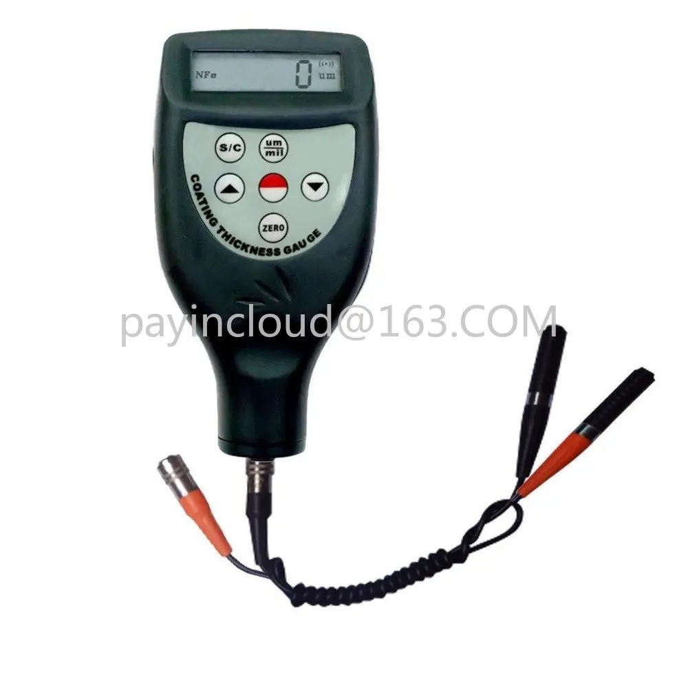 

Paint Coating Thickness Meter Gauge 0-1250um/0-50mil Range with Ferrous F & Non NF Seperate Probes