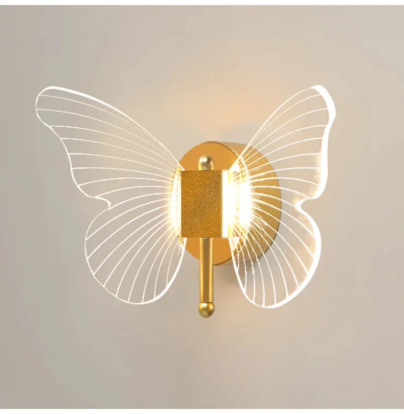 Butterfly LED Wall Lamp Indoor Lighting Home Bedroom Bedside Pendant Lamps Living Room Decoration Interior Wall Light Hanging