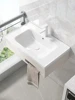 Wall-mounted stainless steel towel rack Ceramic washbasin hand dish Suitable for various scenes of the balcony or bathroom 2