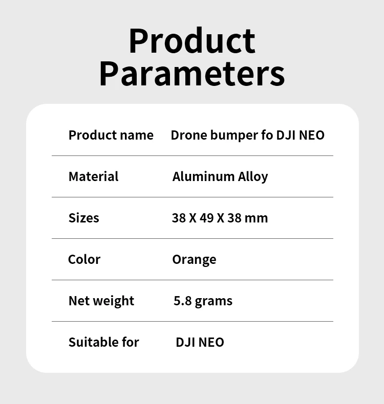 RCSTQ For Neo Drone Gimbal Camera Lens Anti-collision Bumper Protective Bar Alu