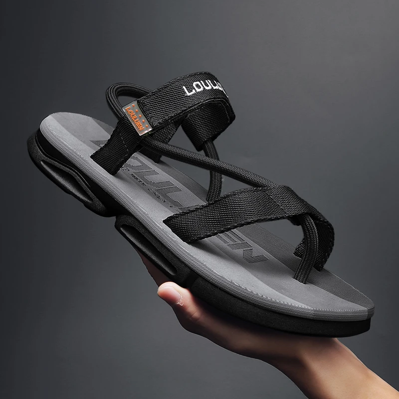 New Summer Fashion Men Sandals Roman Outdoor Beach Comfortable Shoes Flip Flops Slip on Flats Opened Toe Sports Slippers