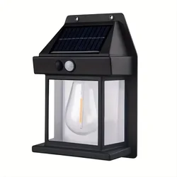 Waterproof Solar Powered Outdoor Wall Light with Motion Sensor for Security and Decoration (Square)
