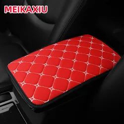 Elegant Embroidered Red Wine PU Leather Armrest Cover - Four Seasons Collection (Red)