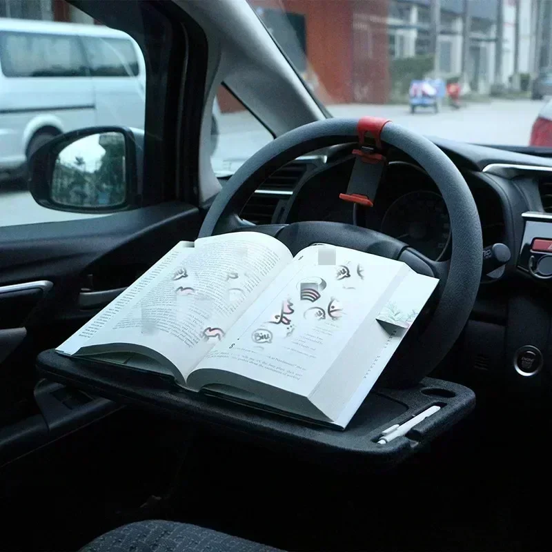 Vassoio per Volante, Tavolino da Auto, Scrivania per Volante per Laptop e Tavolo da Pranzo per Notebook da Montare sul Sedile dell'Auto - immagine 5