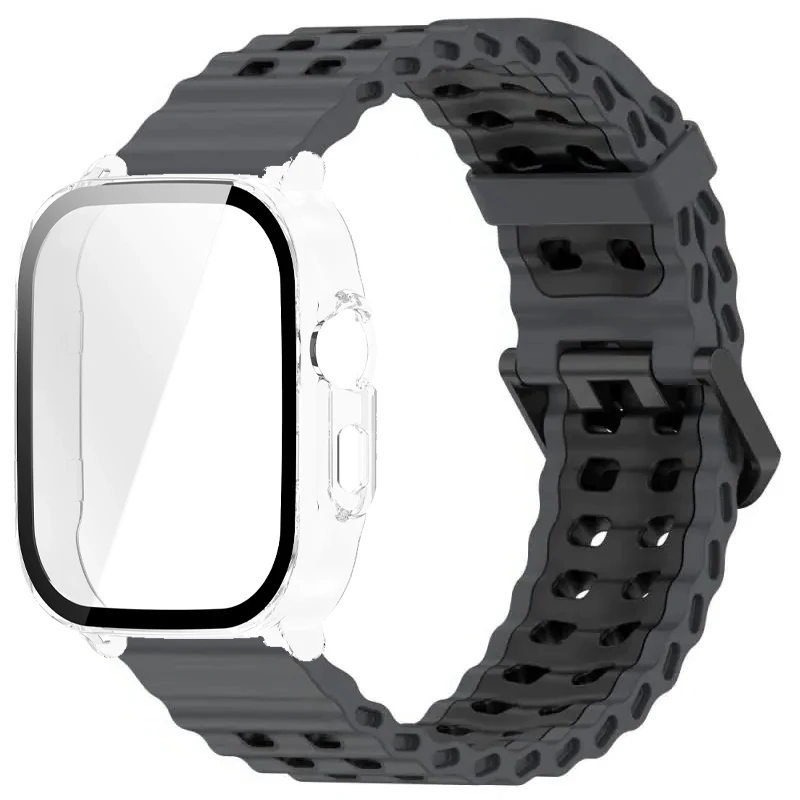 Silicone Band and Protective Case for Smartwatch - Premium Wristband Accessory Set with Screen Protector and Strap