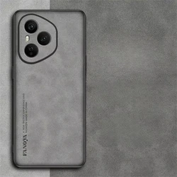 Luxury Leather TPU Edge Shockproof Bumper Back Cover - Honor400 Lite 5G (Gray - 03)