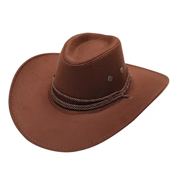 Color Men Western Cowboy Hat Big-edge Gentleman Cowgirl Jazz Gifts West Cowboy Hat For Men Color Mongolian Caps 2