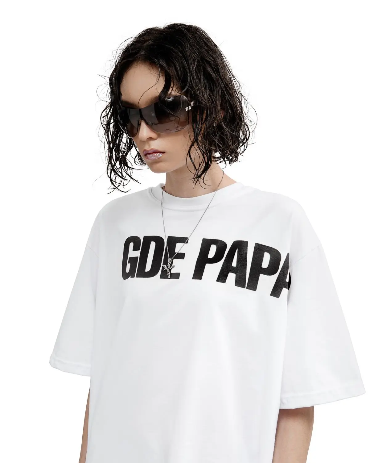 Hip Hop Streetwear Men Tshirt Oversized Short Sleeve GDE PAPA Graphic Print Y2k Tops Tee Harajuku Goth Aesthetic Clothing Cotton