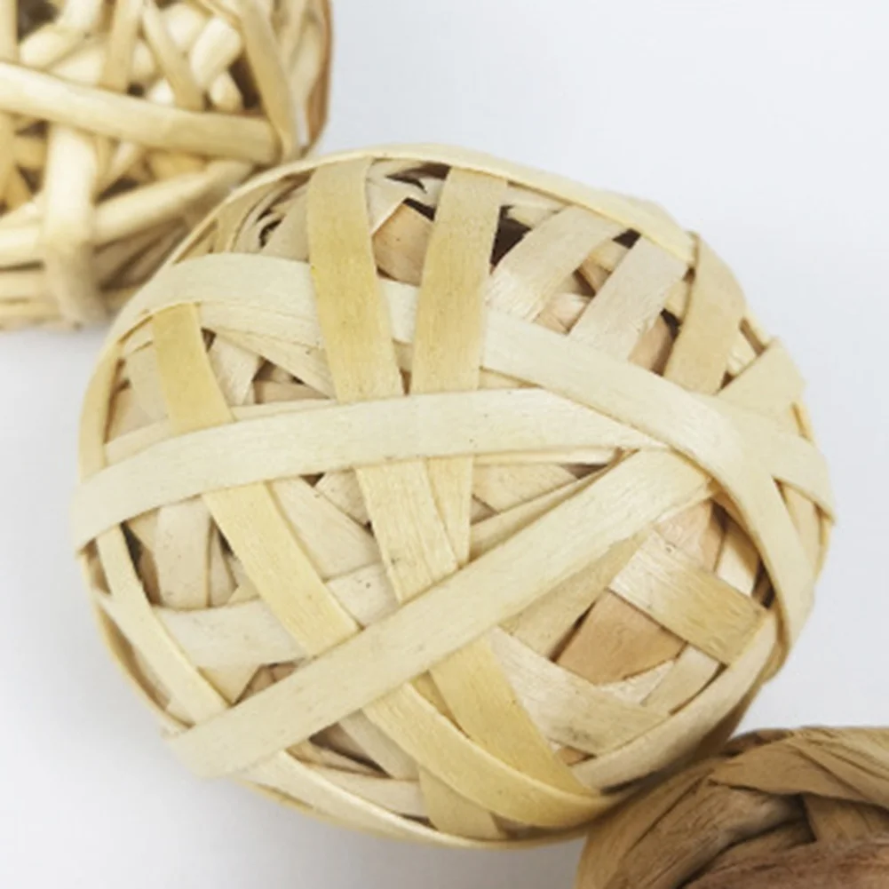 Pet Chew Toys 5pcs Chewing Braided Ball Guinea Pig Rabbit Hamster Small Animal Play Pet Interactive Chew Toy Natural Grass Ball